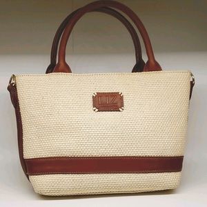 Liz Claiborne Faux Straw Weave Purse Handbag